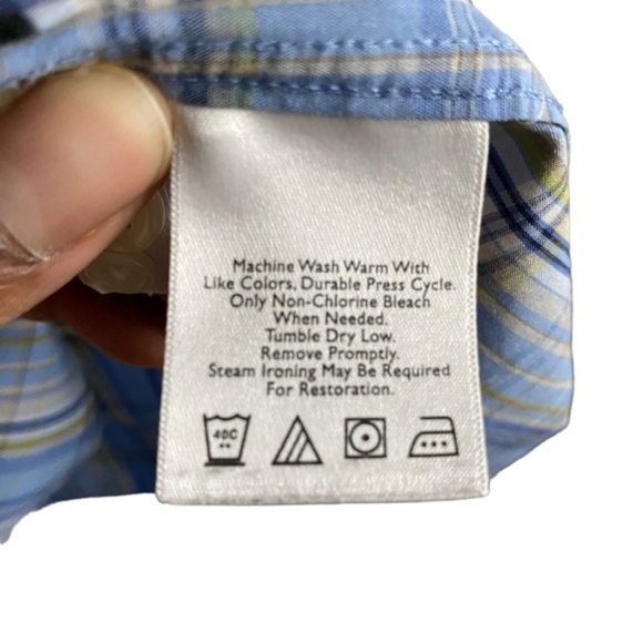 Eddie Bauer Men's Tall Relaxed Fit Plaid Wrinkle-Resistant Button-Down Shirt - Picture 6 of 7